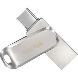Sandisk 128GB Ultra Dual Drive Luxe USB Type-C Flash Drive - Up to 400MB/s, Reversible USB-C & Type-A Connectors, for Smartphones, Tablets, Macs, and PCs, Silver